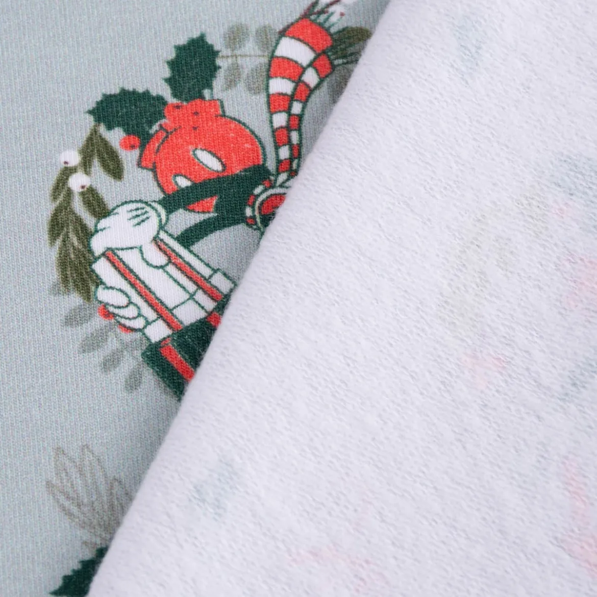Minnie & Mickey French Terry Digitaldruck Weihnachten grau 1,58m Breite