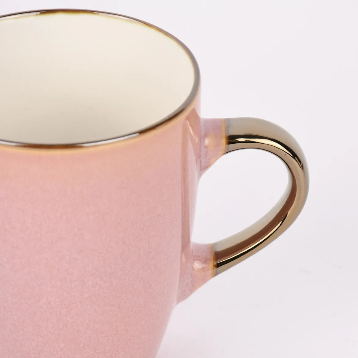Mix and Match Tasse Keramik Glasur an Griff und Rand 340ml 8,5x12x10cm