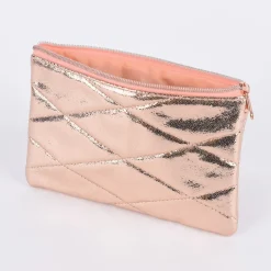 Mäppchen mit Rautensteppung rose-goldfarbig glänzend 21x14,5cm
