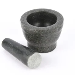 Mörser Reibeschale 2teilig Granit schwarz 11cm