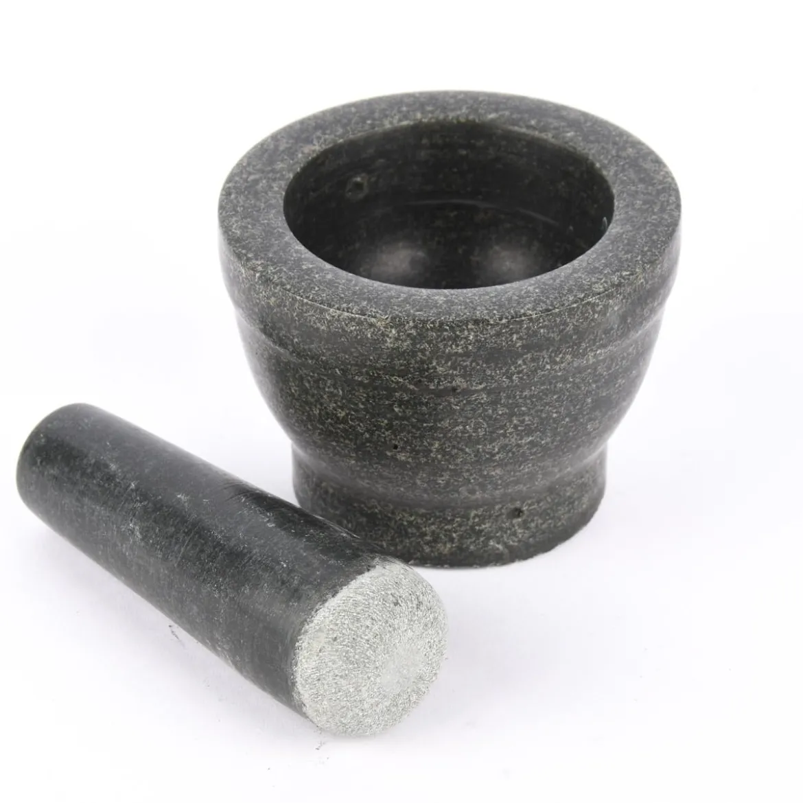 Mörser Reibeschale 2teilig Granit schwarz 11cm
