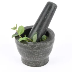 Mörser Reibeschale 2teilig Granit schwarz 11cm