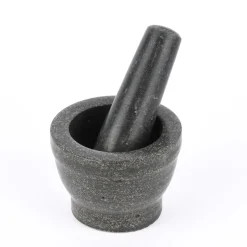 Mörser Reibeschale 2teilig Granit schwarz 11cm