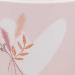 Müslischale aus Porzellan Herz mit Strauß rosa pastell 14x9cm von der Schreibkram Manufaktur