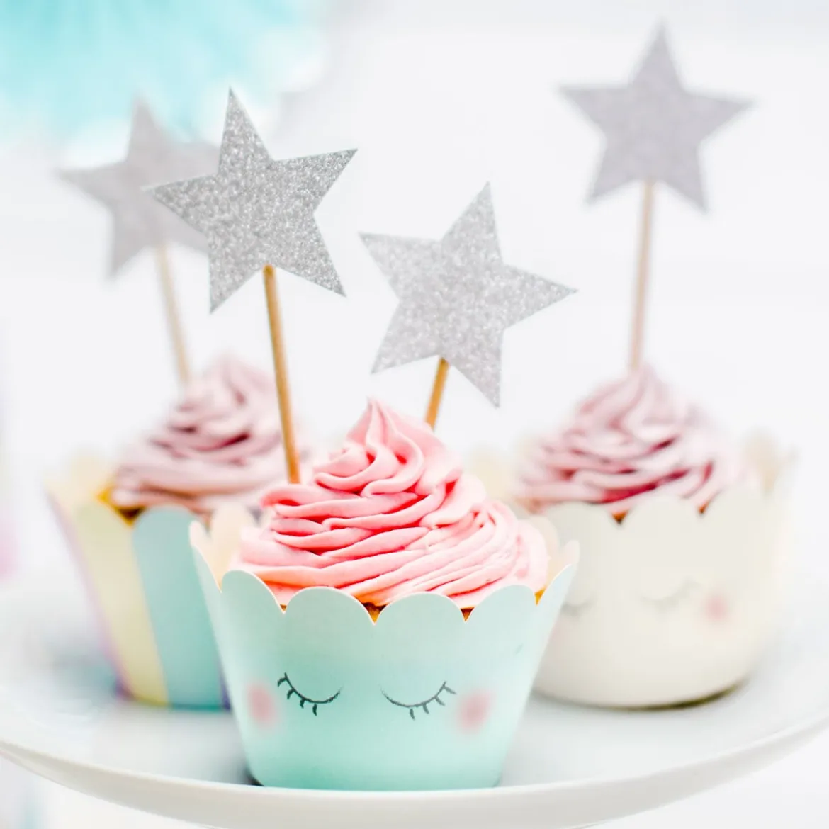 Muffin Cupcake Förmchen Einhorn bunt 6 Stück 5x7,5x5cm