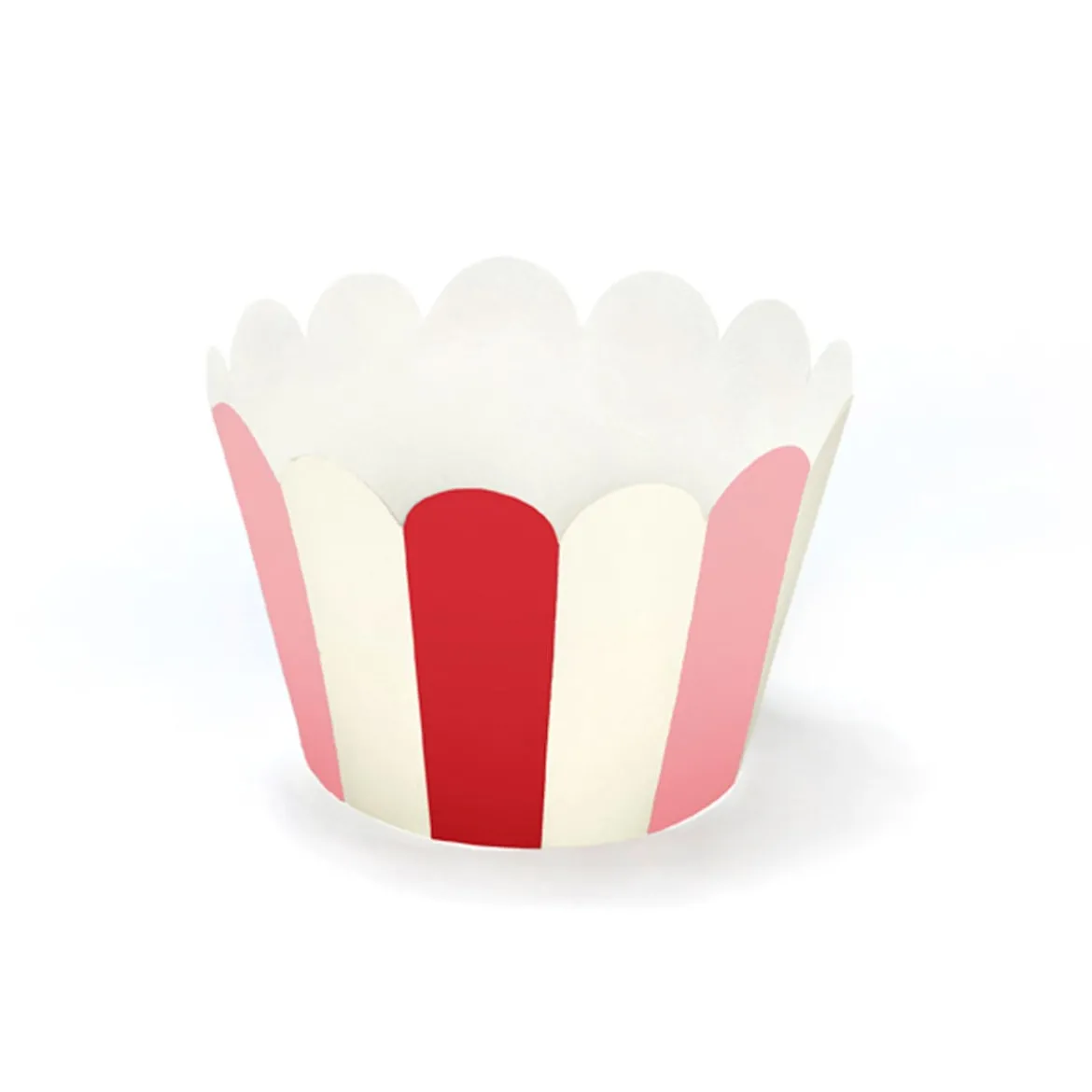 Muffin Cupcake Förmchen Streifen 6 Stück rot rosa weiß 5x7,5x5cm