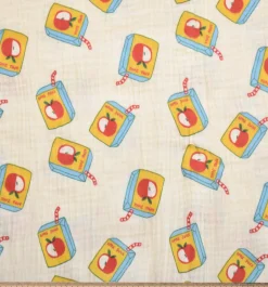 Musselin Stoff Baumwolle Apple Juice beige gelb blau rot 1,30m Breite