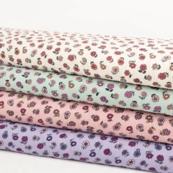 Musselin Stoff Baumwolle Blümchen rosa 1,30m Breite