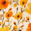 Musselin Stoff Baumwolle Digitaldruck Ezia Blumen beige orange gelb 1,30m Breite