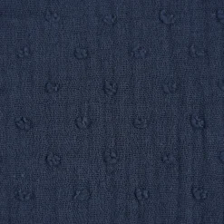 Musselin Stoff Baumwolle DOBBY Knötchen einfarbig jeansblau 1,35m Breite