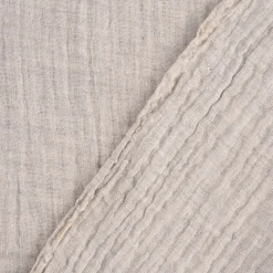 Musselin Stoff Baumwolle einfarbig ecru meliert 1,35m Breite