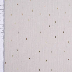 Musselin Stoff Baumwolle Foliendruck Konfetti Striche einfarbig hellgrau goldfarbig 1,35m Breite