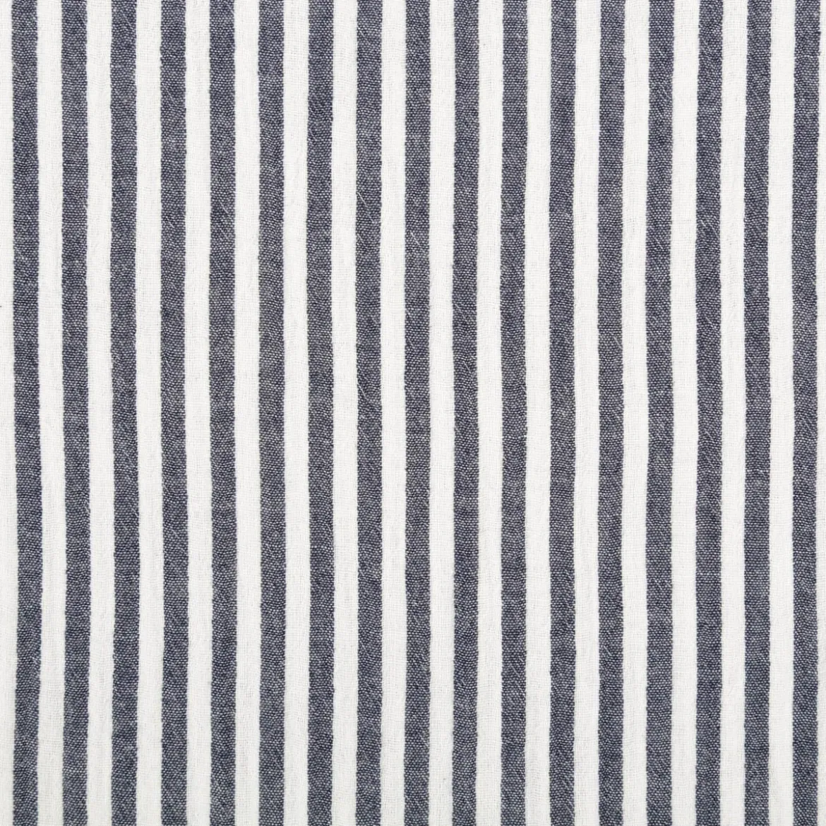 Musselin Stoff Baumwolle garngefärbt Streifen marineblau weiß 1,25m Breite