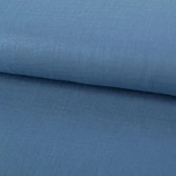 Musselin Stoff Baumwolle Glitzer Blau 1,35m Breite