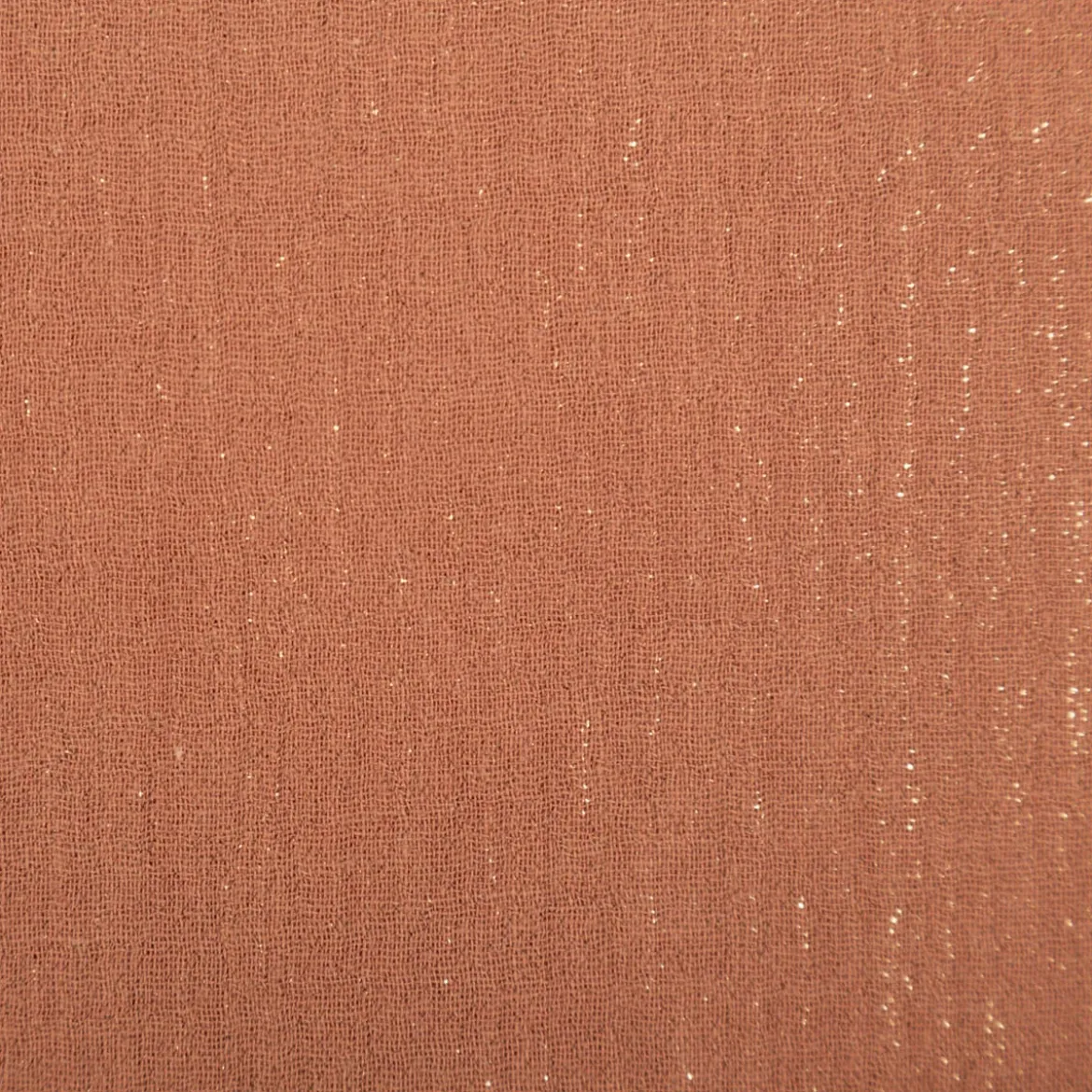 Musselin Stoff Baumwolle Glitzer Cognac 1,36m Breite