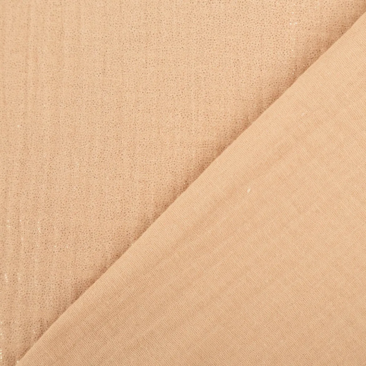 Musselin Stoff Baumwolle Glitzer Beige 1,36m Breite