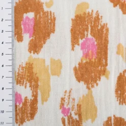 Musselin Stoff Baumwolle Karula Leo beige rosa 1,30m Breite