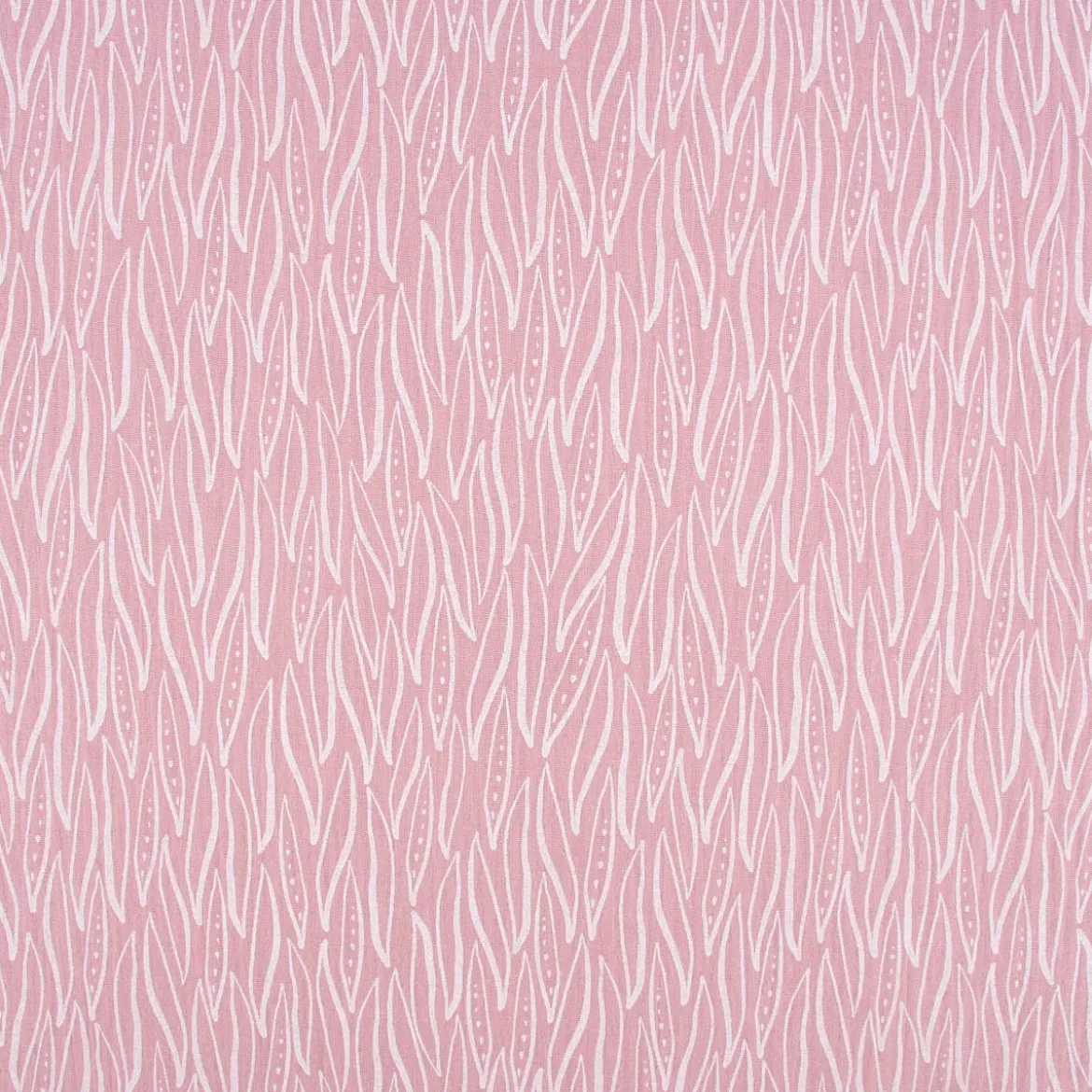 Musselin Stoff Baumwolle LEAVES geometrische Blätter rosa weiß 1,35m Breite