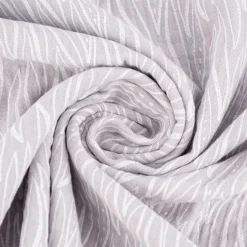 Musselin Stoff Baumwolle LEAVES geometrische Blätter hellgrau weiß 1,35m Breite