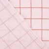 Musselin Stoff Baumwolle Meterware Gitterkaro rosa braun 1,30m Breite
