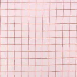Musselin Stoff Baumwolle Meterware Gitterkaro rosa braun 1,30m Breite