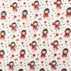 Musselin Stoff Baumwolle Meterware Thea Fee Blumen weiß rot 1,35m Breite
