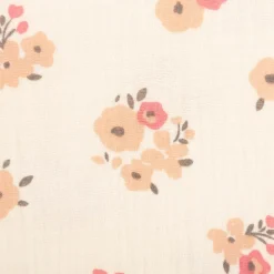 Musselin Stoff Baumwolle Molisa Streublümchen ecru rosa 1,30m Breite