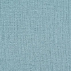 Musselin Stoff Baumwolle Organic Bio einfarbig blau 1,30m Breite