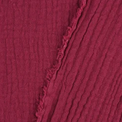 Musselin Stoff Baumwolle Organic Bio einfarbig bordeaux rot 1,30m Breite