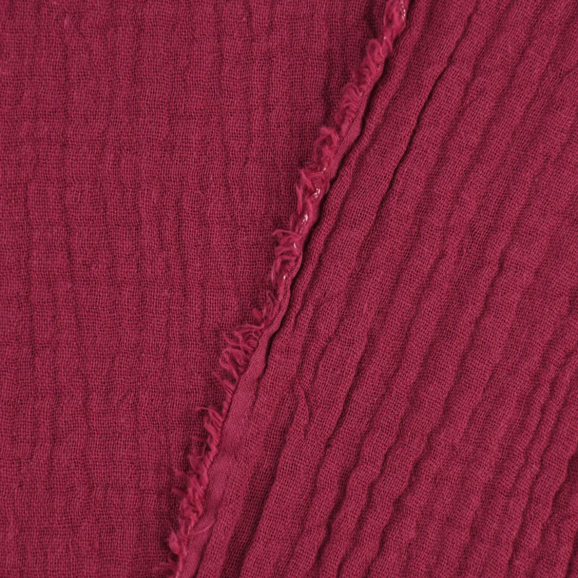 Musselin Stoff Baumwolle Organic Bio einfarbig bordeaux rot 1,30m Breite
