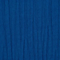 Musselin Stoff Baumwolle Organic Bio einfarbig kobalt blau 1,30m Breite