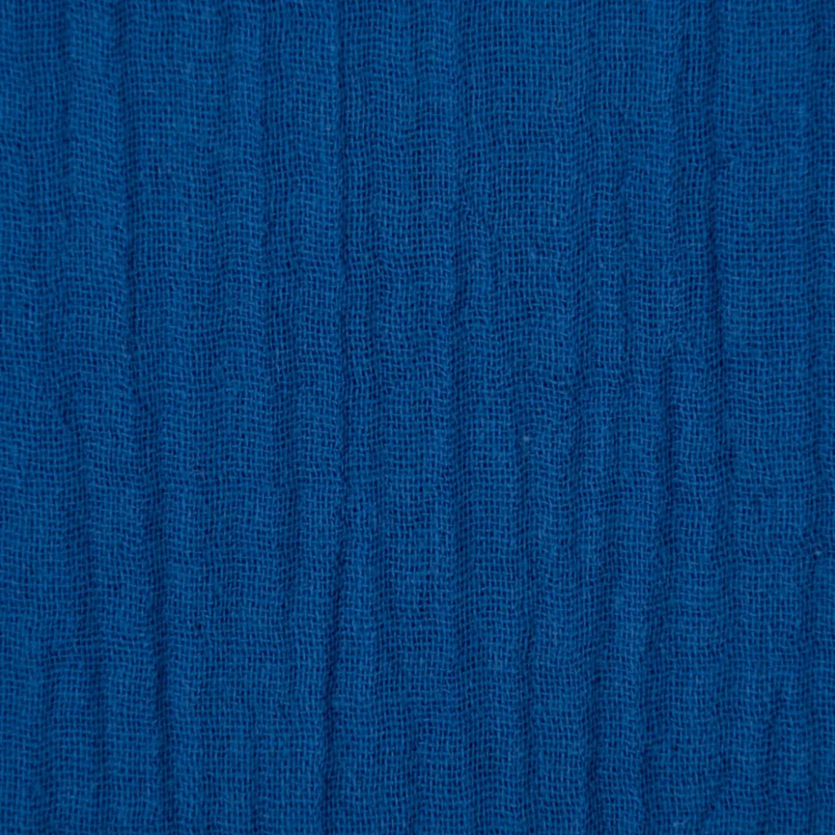 Musselin Stoff Baumwolle Organic Bio einfarbig kobalt blau 1,30m Breite