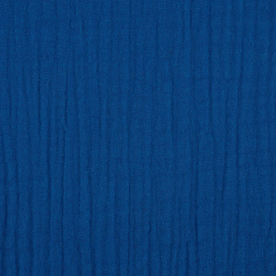 Musselin Stoff Baumwolle Organic Bio einfarbig kobalt blau 1,30m Breite