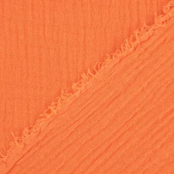 Musselin Stoff Baumwolle Organic Bio einfarbig orange 1,30m Breite