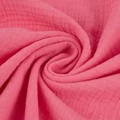 Musselin Stoff Baumwolle Organic Bio einfarbig pink 1,30m Breite