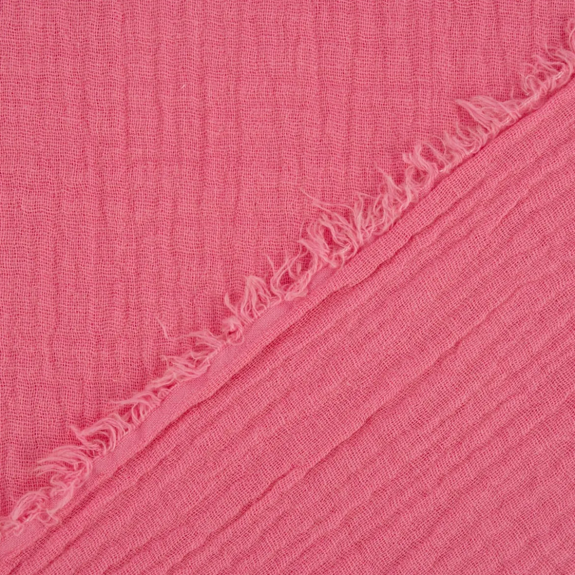 Musselin Stoff Baumwolle Organic Bio einfarbig pink 1,30m Breite