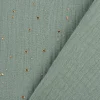 Musselin Stoff Baumwolle Punkte dunkel mint gold 1,4m Breite