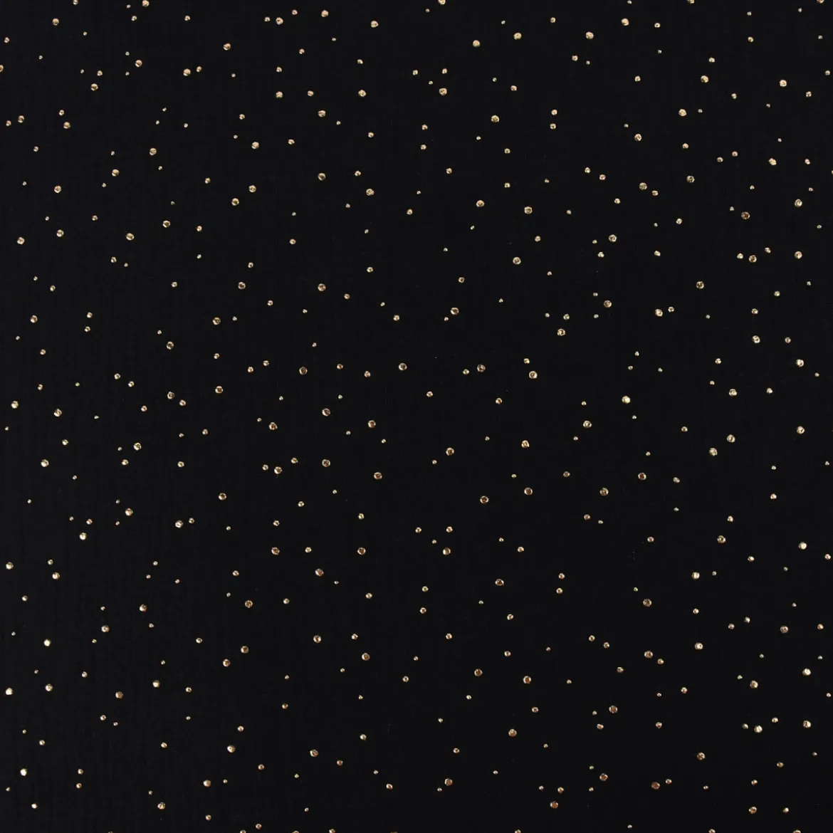 Musselin Stoff Baumwolle Punkte schwarz gold 1,4m Breite