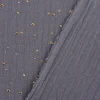 Musselin Stoff Baumwolle Punkte grau gold 1,4m Breite