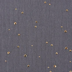 Musselin Stoff Baumwolle Punkte grau gold 1,4m Breite