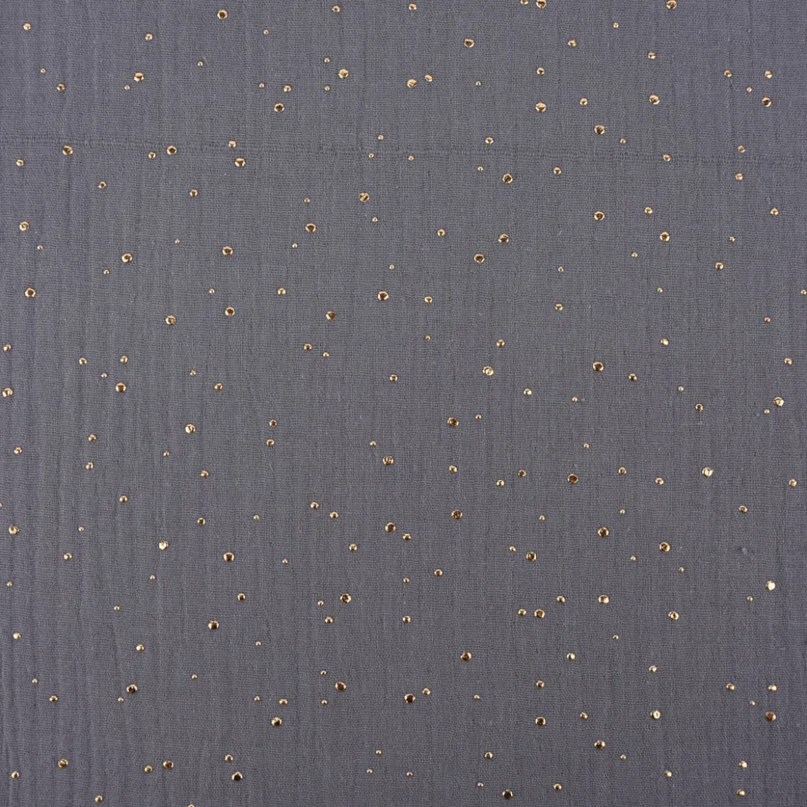 Musselin Stoff Baumwolle Punkte grau gold 1,4m Breite