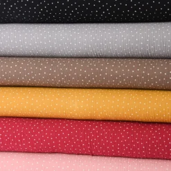 Musselin Stoff Baumwolle Punkte rosa weiß 1,30m Breite