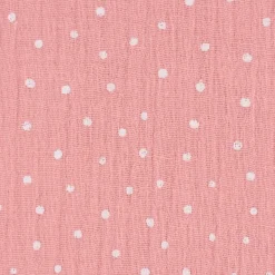 Musselin Stoff Baumwolle Punkte rosa weiß 1,30m Breite