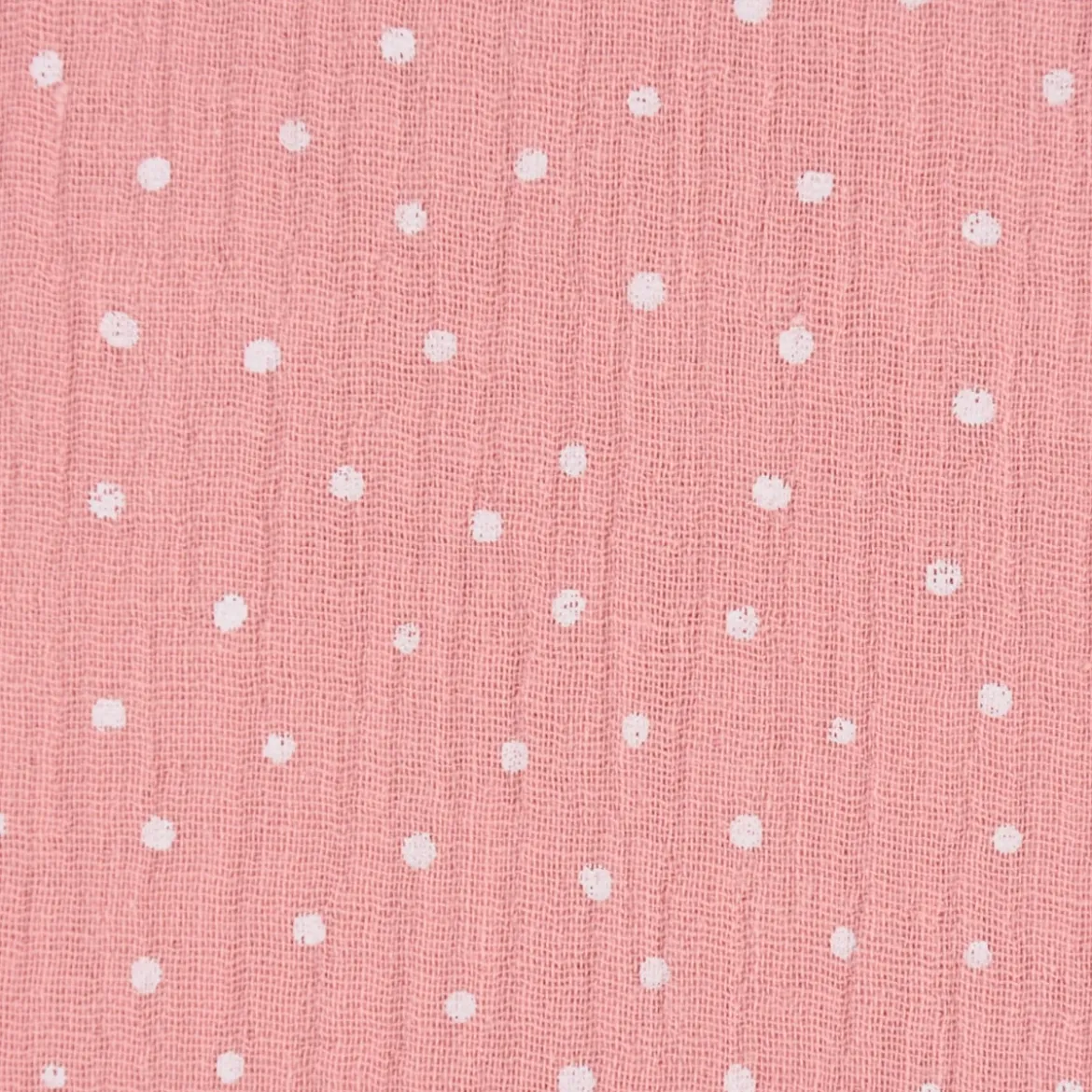 Musselin Stoff Baumwolle Punkte rosa weiß 1,30m Breite