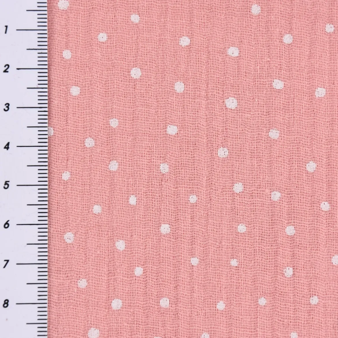 Musselin Stoff Baumwolle Punkte rosa weiß 1,30m Breite