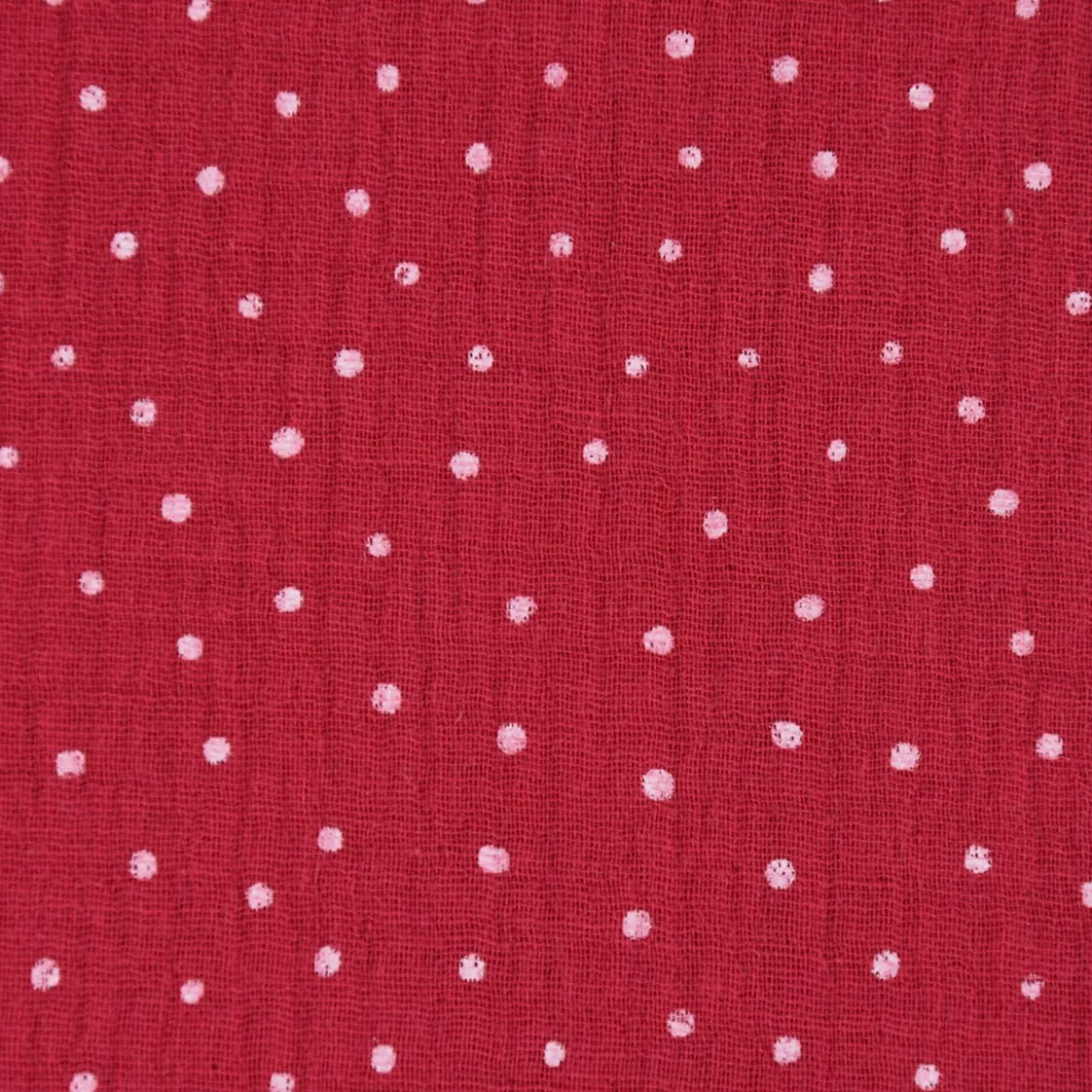 Musselin Stoff Baumwolle Punkte pink weiß 1,30m Breite