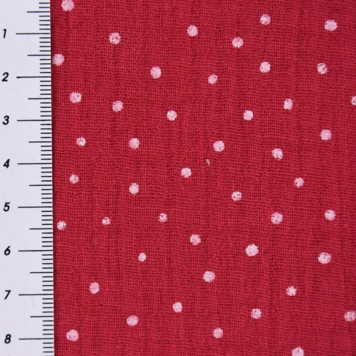 Musselin Stoff Baumwolle Punkte pink weiß 1,30m Breite