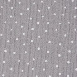 Musselin Stoff Baumwolle Punkte grau weiß 1,30m Breite