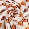 Musselin Stoff Baumwolle Regenbogen weiß rot ocker 1,38m Breite