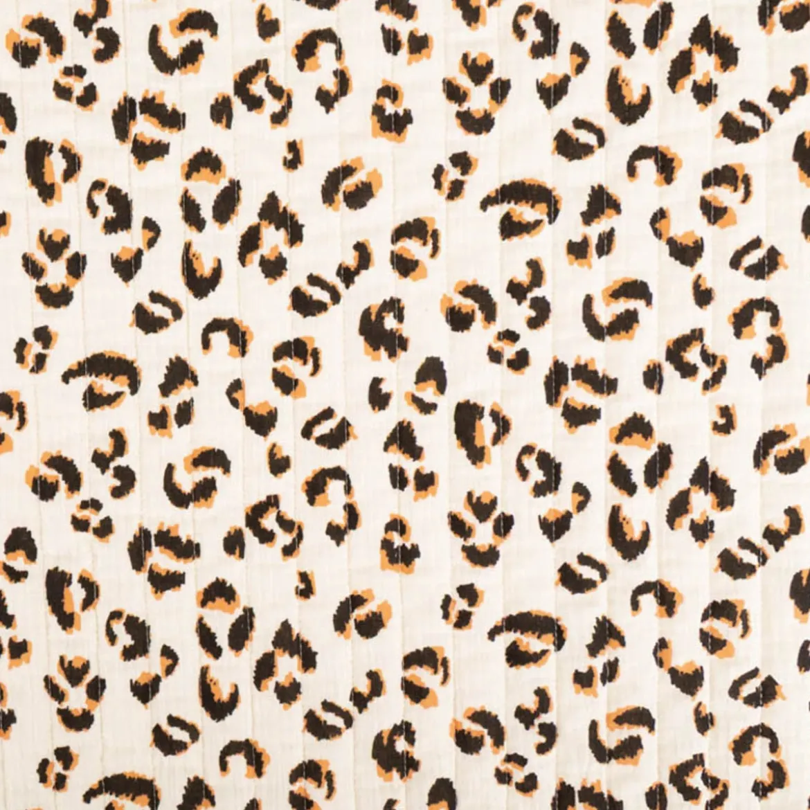 Musselin Stoff Baumwolle Steppstoff Fauve Doubleface Leo-Print beige 1,30m Breite